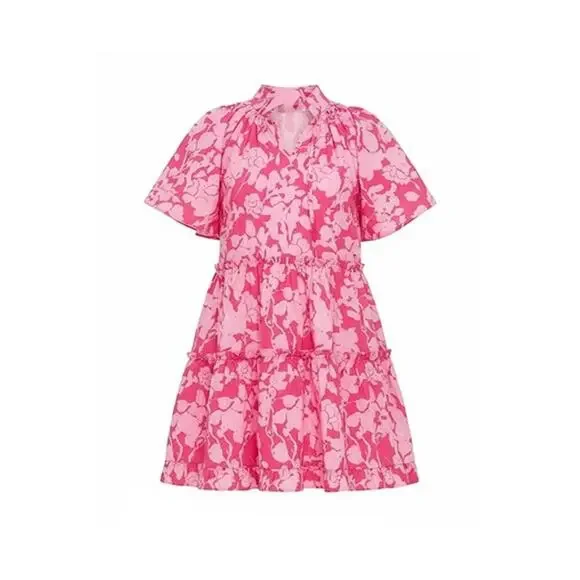 HYACINTH HOUSE Pink Textured Floral Thea Mini Dress Size XL NWT - Picture 8 of 8